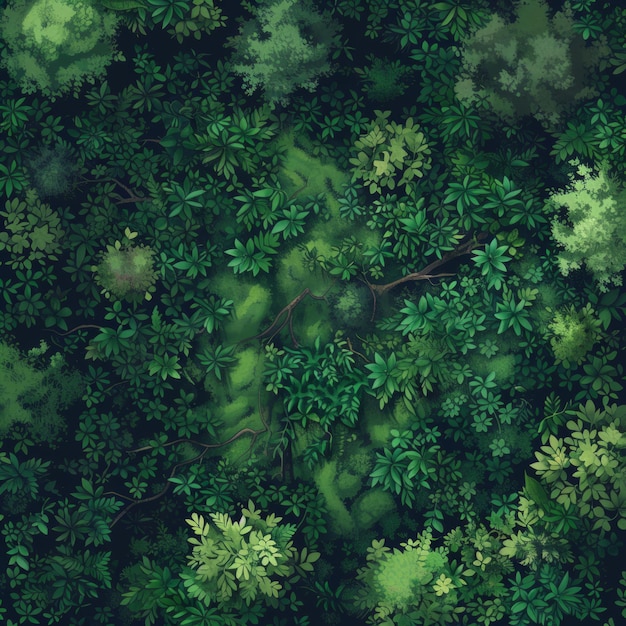 Photo lush green foliage from an aerial view