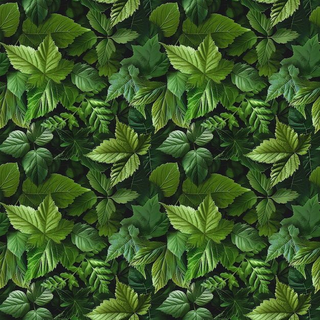 Lush green leaves pattern background