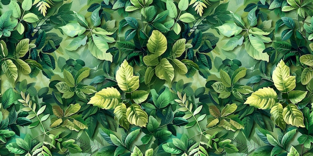 Lush green leaves pattern illustration