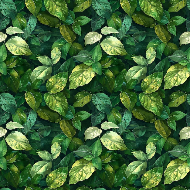 Lush green leaves pattern