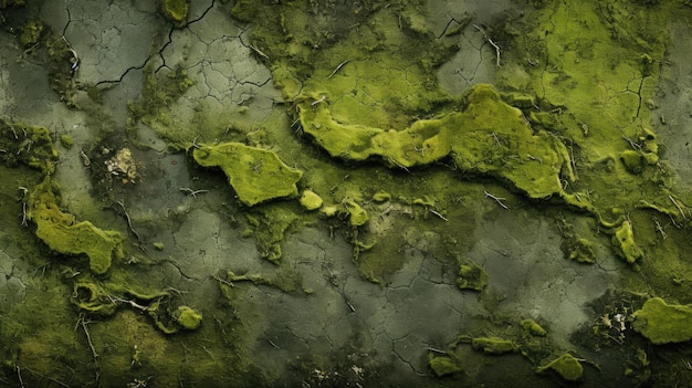 Photo lush green moss growing on mossy surface