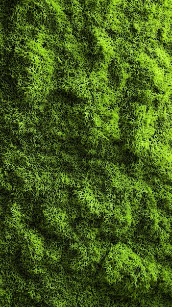 Photo lush green moss texture covering a rocky surface in a shaded forest during midspring