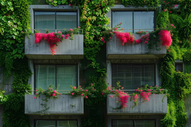 Lush Greenery and Vibrant Flowers Adorn Urban Balconies