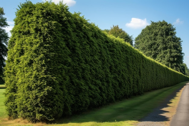 Photo lush long tree hedge generate ai