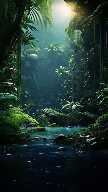 Lush Mystery Tropical Rainforest Glows