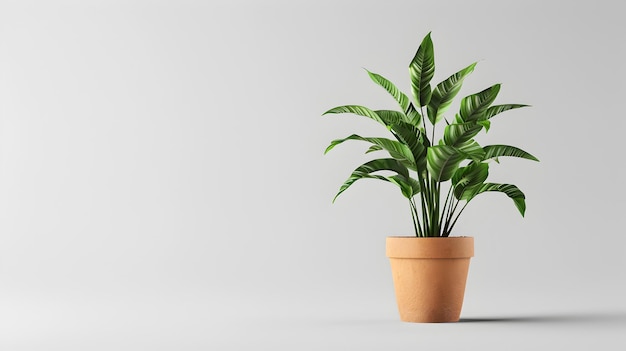 Lush Potted Plant in White Background for Elegant Home or Office Decor