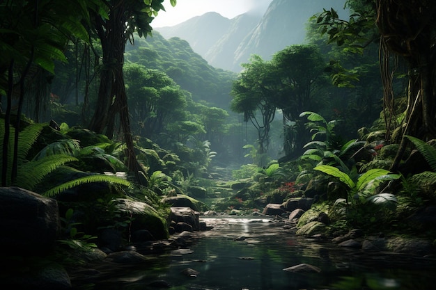 Lush rainforests