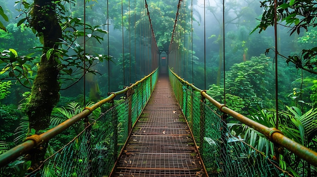 Lush Sinharaja Forest Reserve Sri Lanka hanging bridges in canopy