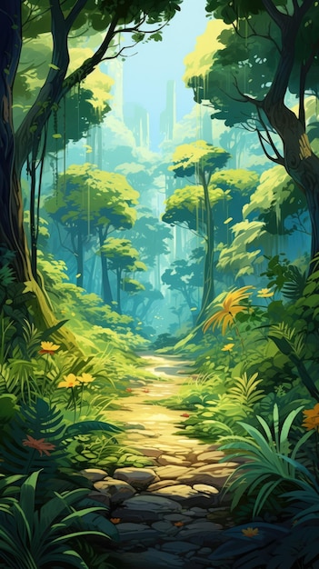 lush tropical forest background