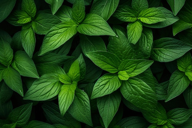 Lush and vibrant green leaves creating an organic and natural backdrop