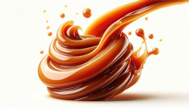 Lustrous Caramel Swirls Captured in Fluid and Glossy Elegance