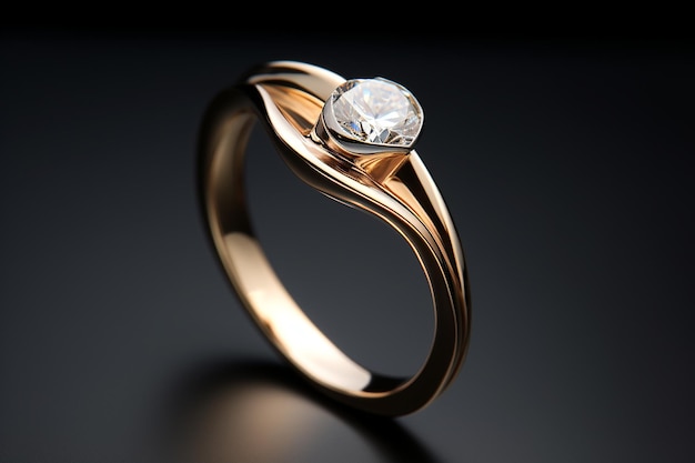 Lustrous Elegance HyperRealistic Diamond Gold Ring