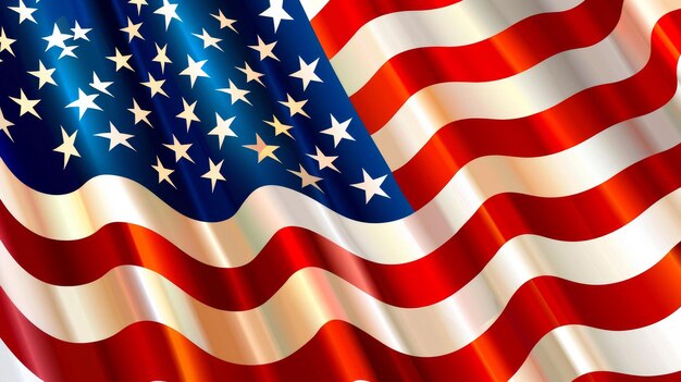 Lustrous metallic sheen on American flag ideal for pristine stock backgrounds