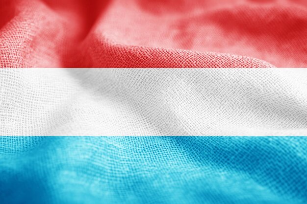 luxembourg cloth flag with waving folds