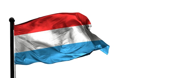 luxembourg Country 3D wind waving flag and whithe background