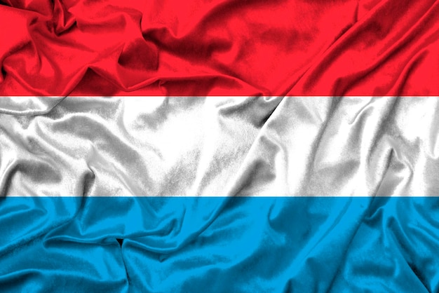 Photo luxembourg flag on fabric texture 3d work and 3d image