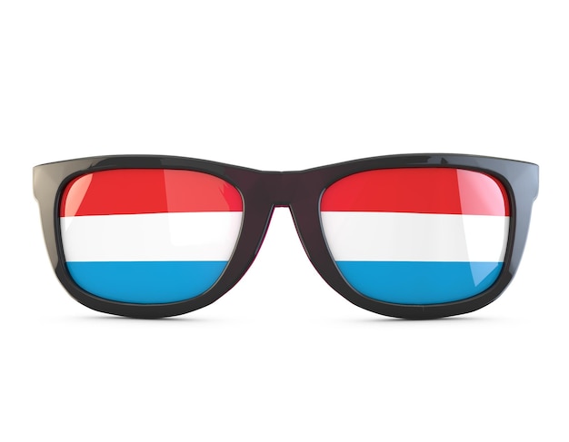 Luxembourg flag sunglasses 3D Rendering