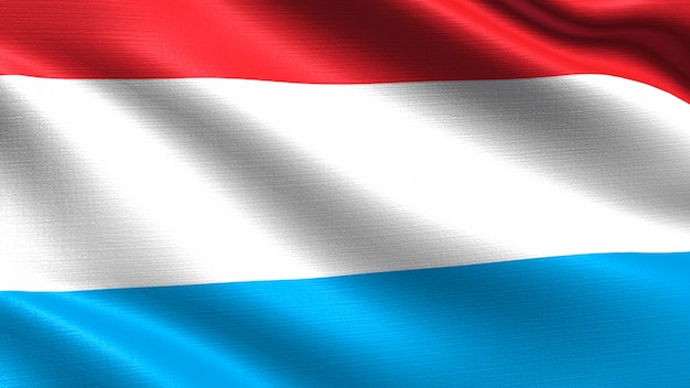 Luxembourg flag, with waving fabric texture