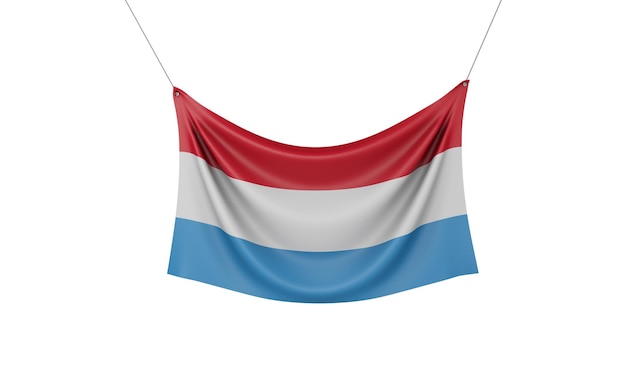 Luxembourg national flag hanging fabric banner d rendering