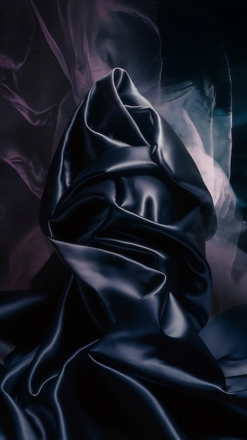 luxerious and elegant dark satin fabric with shadows abstract background