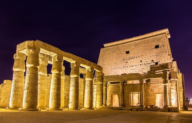 Luxor temple at night Egypt