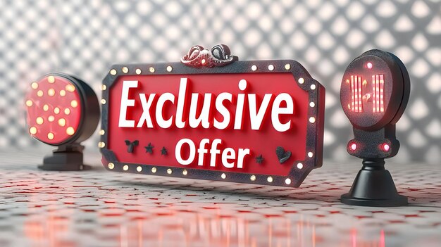 Photo luxurious 3d exclusive offer typography for premium promotions