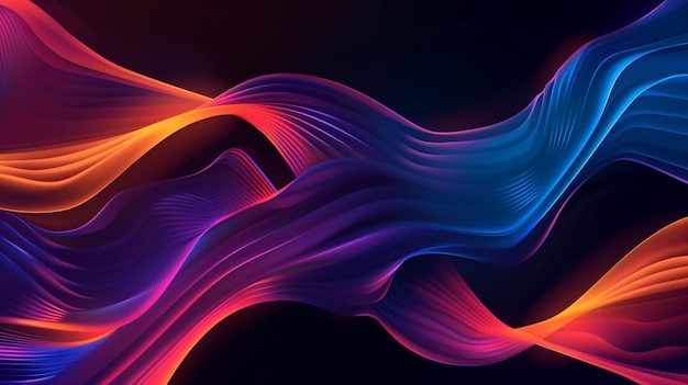 Photo luxurious abstract wave design on black background for modern banners sleek and colorful abstract wa