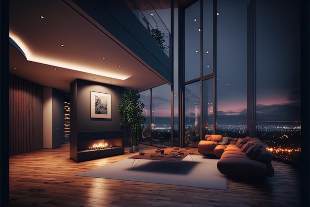 Luxurious appartment interior Beautiful home interior design Generative Ai