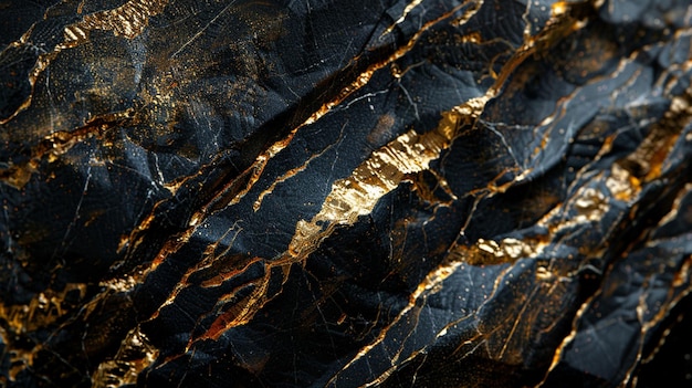 Luxurious Black and Gold Gemstone Texture CloseUp