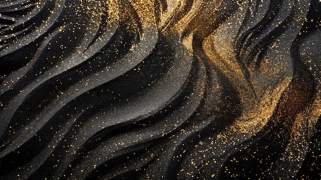 Luxurious Black and Gold Sand Texture Background