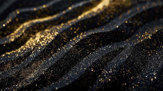 Luxurious Black and Gold Sand Texture CloseUp