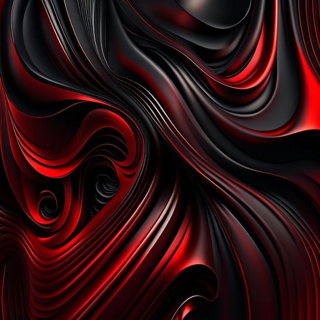 Luxurious Blood Red black liquid with pleats drapes and swirls abstract background