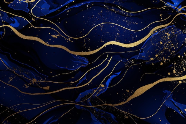 Luxurious blue white and gold marbled abstract background texture with elegant style