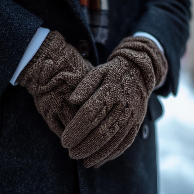 Luxurious Cashmere Gloves Paired with Elegant Outerwear