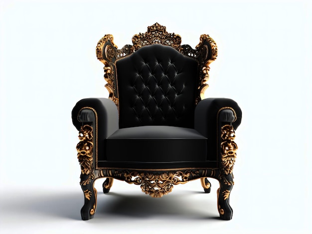 Luxurious Charcoal Royal Throne Chair