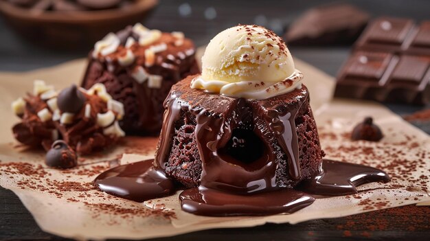 Luxurious chocolate lava indulgence