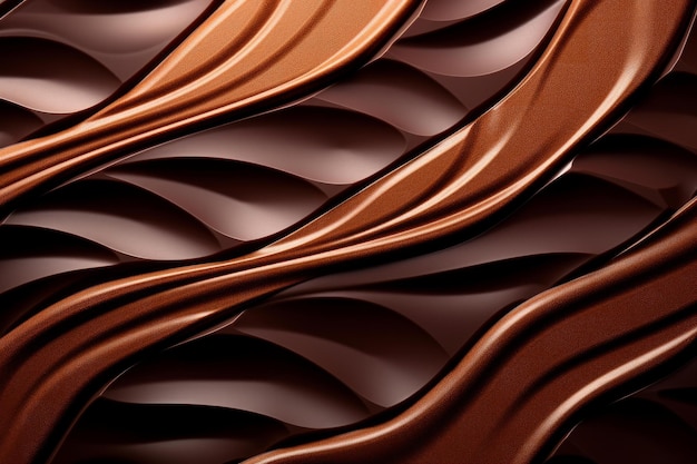 Luxurious chocolate texture with smooth waves creating an elegant abstract background