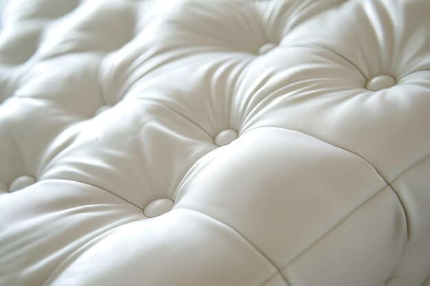 Photo luxurious cream leather upholstery with buttontufted pattern closeup texture background