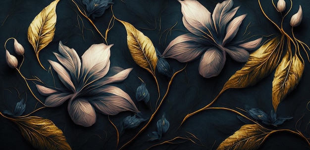 Luxurious dark floral background Flower design for wallpaper for prints covers