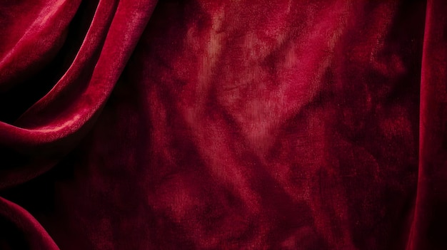 Photo luxurious deep red velvet fabric with soft texture for elegant design