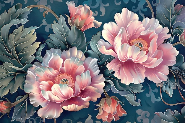 Luxurious and detailed classic flower wallpaper for desktop