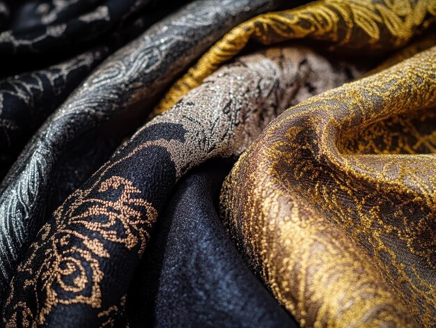 Photo luxurious fabrics and textures highlighting modern design