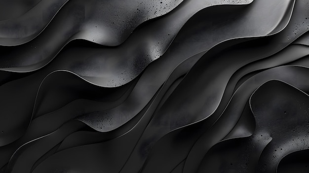 Luxurious flowing black satin fabric with a smooth silky texture and soft highlights creating elegant folds