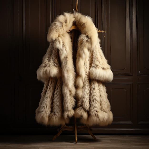 A luxurious fur coat made from the softest and warmest fur in simple and elegant style