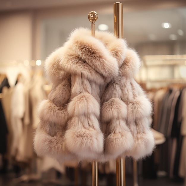 A luxurious fur coat made from the softest and warmest fur in simple and elegant style