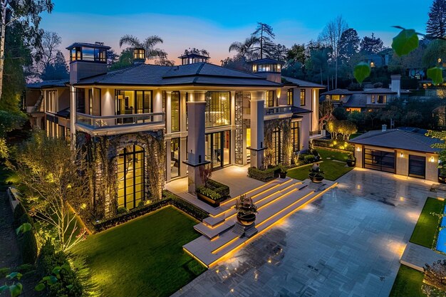 Luxurious Gated Estate Features Modern Mansion