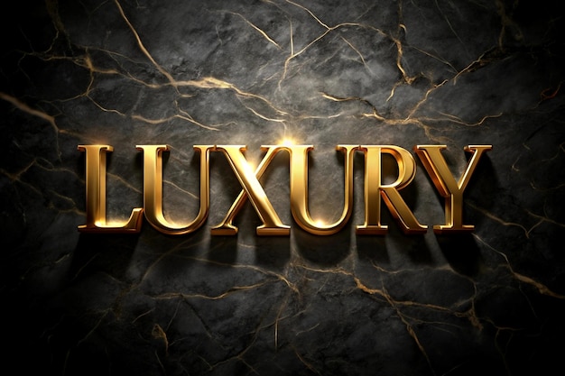 Photo luxurious glossy text effect of word luxury premium background for elegant design projects