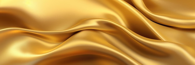 Luxurious Gold Fabric Texture Abstract 3D Illustration of Elegant Silk Material with Fashionable