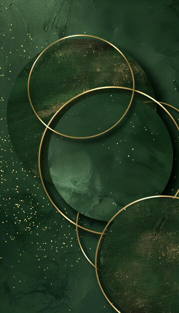 Photo luxurious gold and green circle design template for visually striking and elegant aesthetics