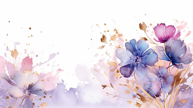 Luxurious golden flower banner wallpaper Generative AI